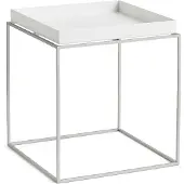 HAY Tray Table keskikokoinen tarjoilupöytä White-silikoni harmaa, 40x40x44 cm