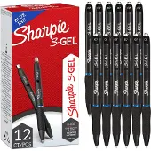 Sharpie S-Gel, Sisäänvedettävä geelikynä, Sininen, Musta, 0,7 mm, Keskikokoinen, Laatikko (2136600)