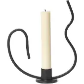 Ferm Living Valse Kynttilänjalka matala Black