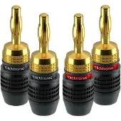ClickTronic 52546 wire connector Banana plug Black, Gold (52546)