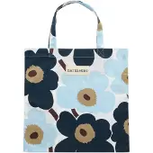 Marimekko Pieni Unikko laukku 44x43 cm White-blueberry-cold blue-dark brown