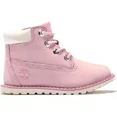 Timberland unisex for kids. TB1A27EGV201 Pokey Pine Pink Leather Boots (24), Flat, Zip, Casual, children's fashion
