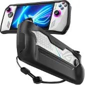 Spigen Rugged Armor, Suojus, ASUS, musta, Termoplastinen polyuretaani (TPU), ROG Ally, Pudotuksen kestävä, Naarmuuntumisenkestävä