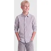 Only & Sons Osjcaiden Life Ls Reg Stripe Lin 660 Wvn - Navy - 176