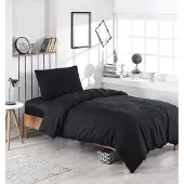 L'essentiel Maison -vuodevaatesetti Düzboya - Black, 160x220, 3-osainen, musta