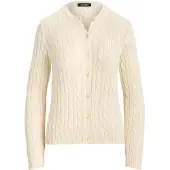 Ralph Lauren for woman. 200P14040001 Beige cotton cable-knit cardigan (M), Casual, Rayon
