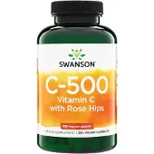 Swanson Health C-vitamiini ja ruusunmarjat 500 mg - 250 kapselia