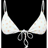 Gina Tricot Triangle Front Tie Bikini Top - White - M