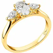 Sandberg Yöpilvi 3-kivinen timanttisormus 0.95 ct keltakulta V-495k-155