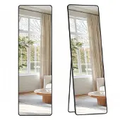 Songmics Duze lustro stojace 150 x 40 cm atramentowo czarne czarne
