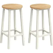Vasagle Baarijakkara, 2 Kpl, Jalkatuella, Beige/valkotammi, Lbc032w09