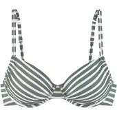 Venice beach Bikinitoppi 'Summer' tummanvihreä / valkoinen