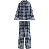 Next Pitkä pyjama laivastonsininen / valkoinen