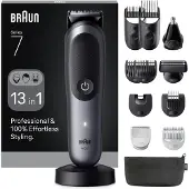 Braun All-in-One Series 7 AIO7560 märkä- ja kuiva-ajoon -parranajosetti, harmaa