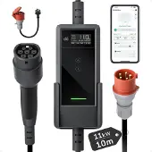 De 11kW Portable Charger with 10m Cable (APP VERSION)
