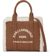 Karl Lagerfeld Käsilaukku 'Rue St-Guillaume' konjakki / valkoinen