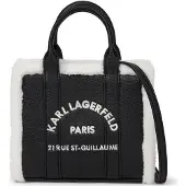 Karl Lagerfeld Käsilaukku 'Rue St-Guillaume' musta / villanvalkoinen