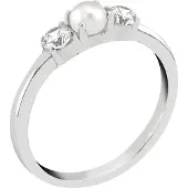 Lykken Pearls rodinoitu hopeasormus helmillä-170