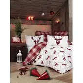 L'essentiel Maison vuodevaatesetti Geyik - Claret Red v2, 200x220, 4-osainen