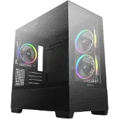 DeepCool CG380 3F-miditornikotelo ikkunalla, RGB-valaistuksella, musta