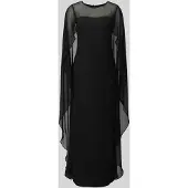 Ralph Lauren Cape Georgette Gown - Black - 36
