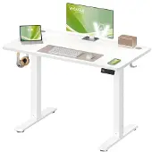 Songmics Korkeussäädettävä työpöytä 100x60x72-120 cm Valkoinen Teräs