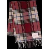 Gant Checked Wool Scarf - Burgundy - ONE SIZE