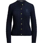 Ralph Lauren for woman. 200P14040002 Navy cable-knit cotton cardigan (XS), Casual, Rayon