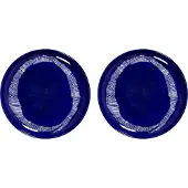Serax Ottolenghi Feast lautanen M Ø22,5 cm 2-pakkaus Dark blue stripes-white