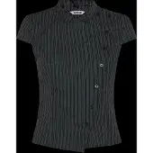 Weekday Asymmetric Buttoned Top - Black - 40