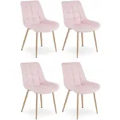 Leobert 4 kpl ruokapöydän tuolisetti Bera, 88x54x42 cm, vaaleanpunainen