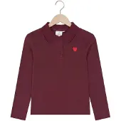 The New Tnvarena L_S Rib Polo - Burgundy - 146/152