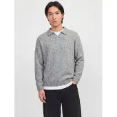 Jack & Jones Jorsoho Ollie Knit Split Neck Sn - Grey - XL
