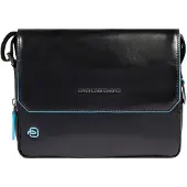 Piquadro Blue Square Lähettilaukku Nahka 23 cm Musta