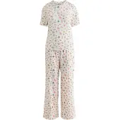 Cath Kidston Pyjama ecru / kullankeltainen / tummanvihreä / vaaleanpunainen
