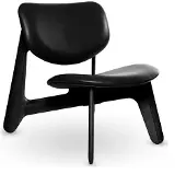 Tom Dixon Slab lounge-tuoli verhoiltu istuin Musta tervaleppä-black leather