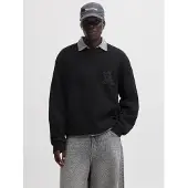 Jack & Jones Jcolegacy Knit Jacquard Crew Neck - Black - L