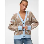 Vero Moda Neuletakki vaaleansininen / cappuccino / mokka