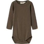 Name it Nbmgabo Bib Ls Slim Body Lil - Brown - 80