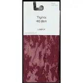 Lindex Tights In Lace 40 Denier - Burgundy - M