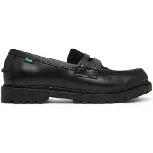 Ralph Lauren Jett Suede-Trim Leather Penny Loafer - Black - 46