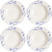 Scandi Living Havspil-lautanen, syvä, 23 cm 4-pack sininen-valkoinen