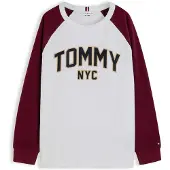 Tommy Hilfiger Paita 'VARSITY' beige / tummanpunainen / musta / valkoinen