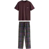Next Pitkä pyjama sininen / suklaa