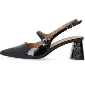 Bianco Biamaralyn Heart Mary Jane Slingback Faux Leather - Black - 36