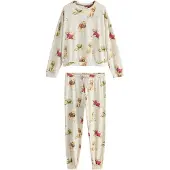 Next Pyjama beige / vaaleankeltainen / khaki / magenta