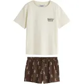 Next Pyjamashortsit ecru / sininen denim / ruskea / keltainen
