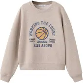 Mango KIDS Collegepaita 'A2BASKET' beige / tummansininen / oranssi