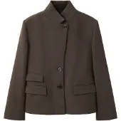 Mango Houndstooth Blazer With A High Neck - Brown - XL