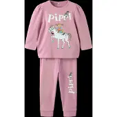 Name It Mini Nmfsiri Pippi Ls Nightset Sky - Pink - 104